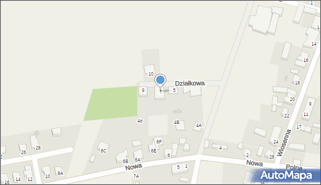 Długie Stare, Działkowa, 7, mapa Długie Stare