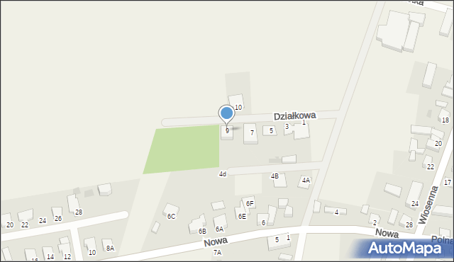 Długie Stare, Działkowa, 9, mapa Długie Stare