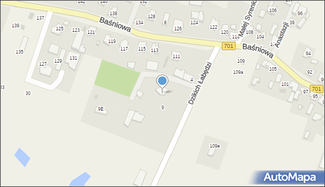 Domaniewek, Dzikich Łabędzi, 8, mapa Domaniewek