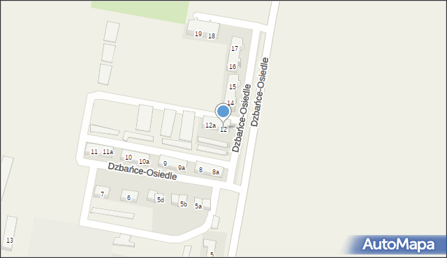 Dzbańce-Osiedle, Dzbańce-Osiedle, 12, mapa Dzbańce-Osiedle