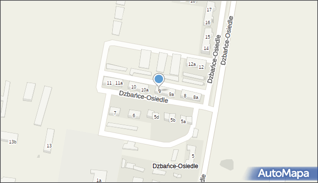 Dzbańce-Osiedle, Dzbańce-Osiedle, 9, mapa Dzbańce-Osiedle