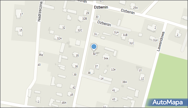 Dzbenin, Dzbenin, 34, mapa Dzbenin