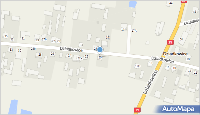 Dziadkowice, Dziadkowice, 20, mapa Dziadkowice