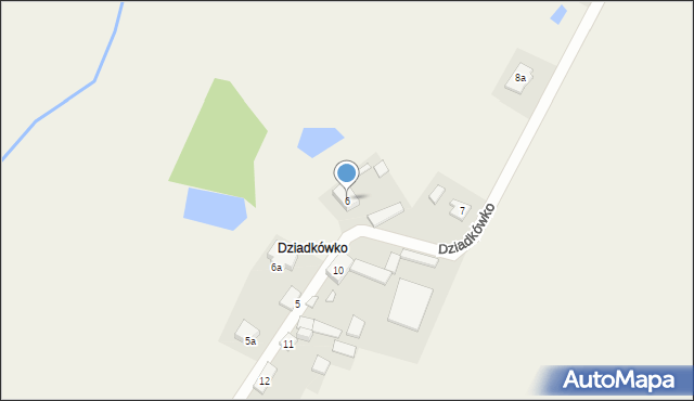 Dziadkówko, Dziadkówko, 6, mapa Dziadkówko