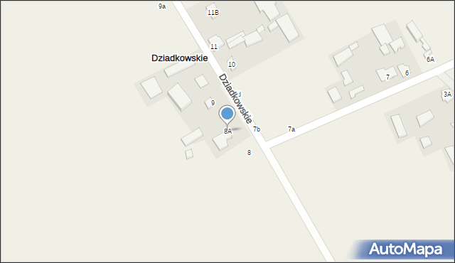 Dziadkowskie, Dziadkowskie, 8A, mapa Dziadkowskie