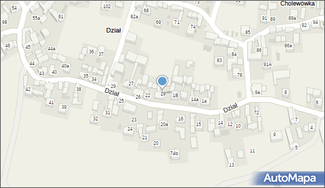 Dział, Dział, 19, mapa Dział