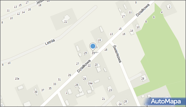 Działki, Działkowa, 23, mapa Działki
