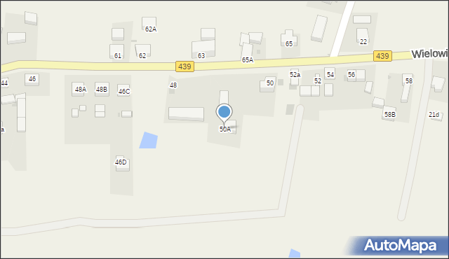 Działosza, Działosza, 50A, mapa Działosza