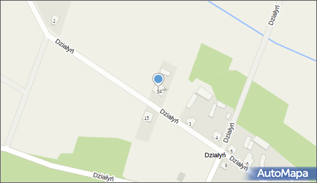 Działyń, Działyń, 3A, mapa Działyń