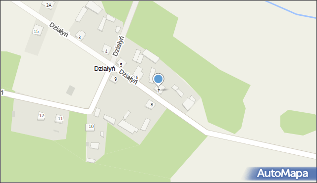 Działyń, Działyń, 7, mapa Działyń