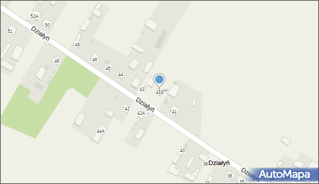 Działyń, Działyń, 41b, mapa Działyń