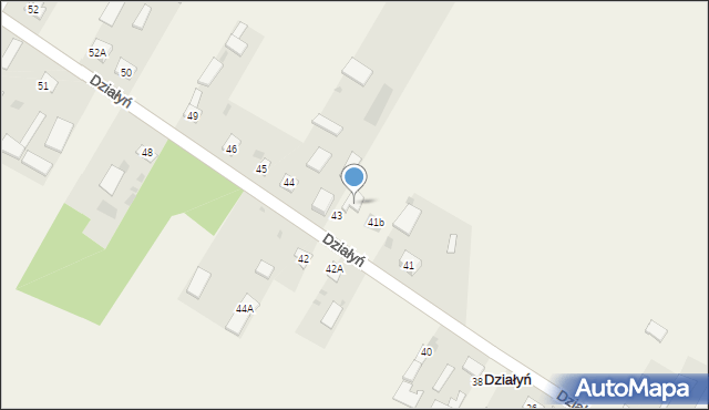 Działyń, Działyń, 41c, mapa Działyń