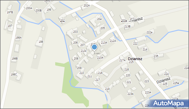 Dzianisz, Dzianisz, 212, mapa Dzianisz