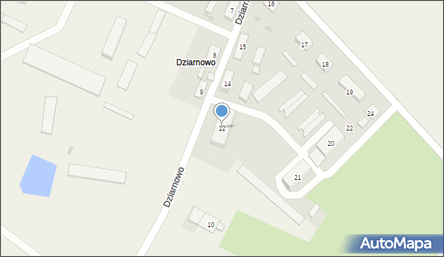 Dziarnowo, Dziarnowo, 12, mapa Dziarnowo