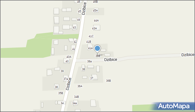 Dzibice, Dzibice, 38B, mapa Dzibice