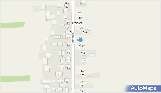 Dzibice, Dzibice, 54A, mapa Dzibice