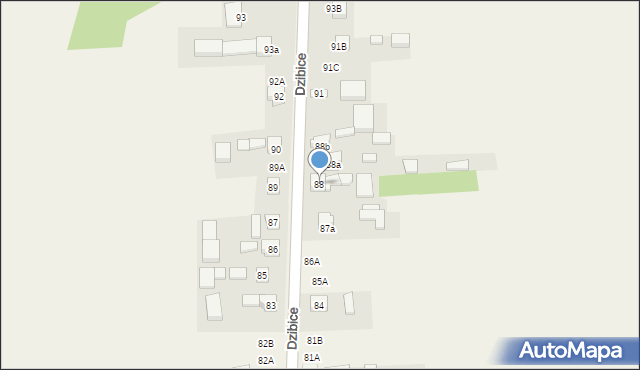 Dzibice, Dzibice, 88, mapa Dzibice