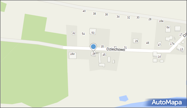 Dziechowo, Dziechowo, 15, mapa Dziechowo