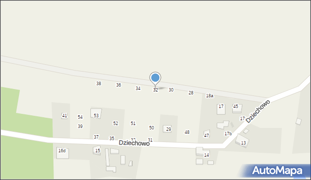 Dziechowo, Dziechowo, 32, mapa Dziechowo