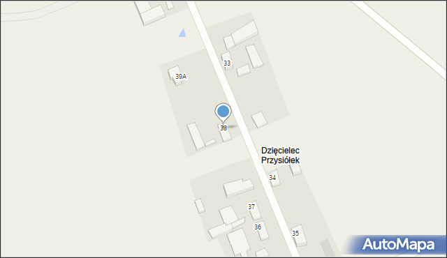 Dzięcielec, Dzięcielec, 38, mapa Dzięcielec