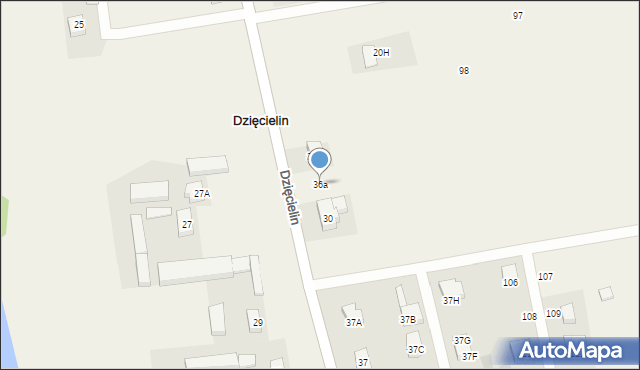 Dzięcielin, Dzięcielin, 36a, mapa Dzięcielin