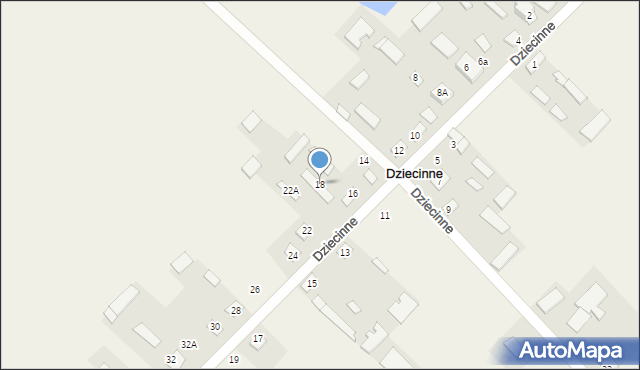 Dziecinne, Dziecinne, 18, mapa Dziecinne
