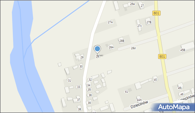 Dziecinów, Dziecinów, 28, mapa Dziecinów