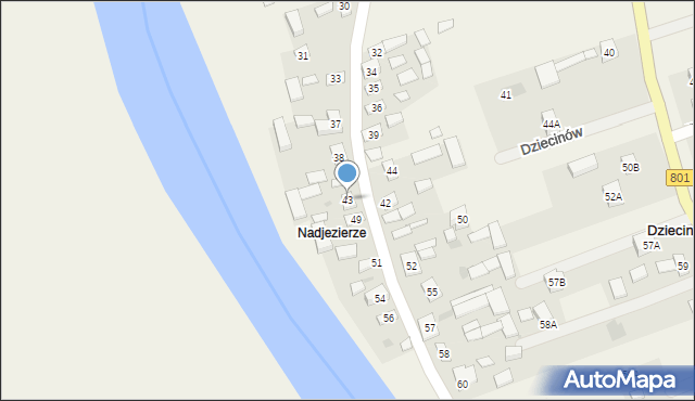 Dziecinów, Dziecinów, 43, mapa Dziecinów
