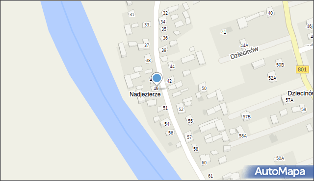 Dziecinów, Dziecinów, 49A, mapa Dziecinów