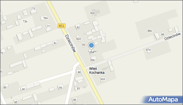 Dziecinów, Dziecinów, 83A, mapa Dziecinów