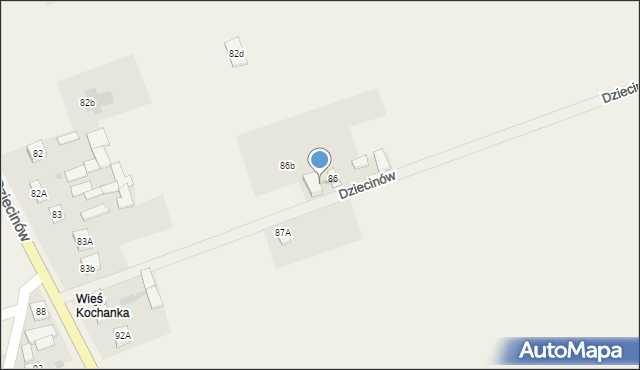 Dziecinów, Dziecinów, 86a, mapa Dziecinów