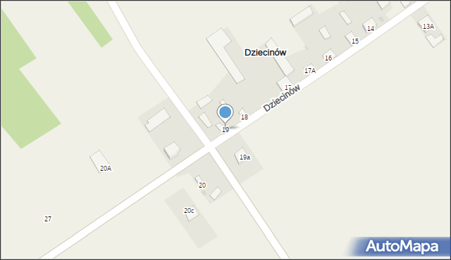 Dziecinów, Dziecinów, 19, mapa Dziecinów