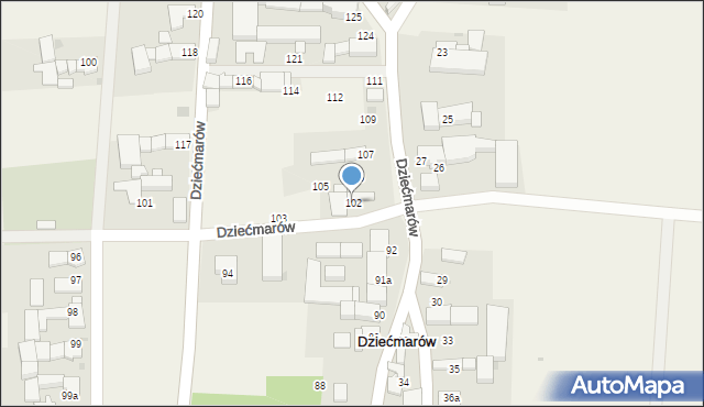 Dziećmarów, Dziećmarów, 102, mapa Dziećmarów