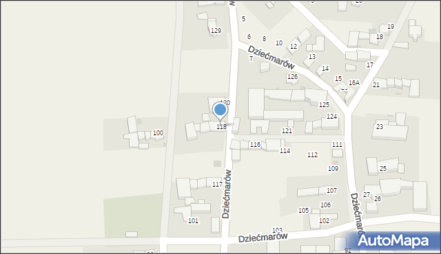 Dziećmarów, Dziećmarów, 118, mapa Dziećmarów