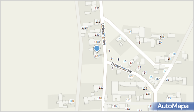 Dziećmarów, Dziećmarów, 129, mapa Dziećmarów
