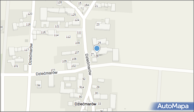 Dziećmarów, Dziećmarów, 26, mapa Dziećmarów