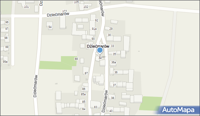 Dziećmarów, Dziećmarów, 34, mapa Dziećmarów