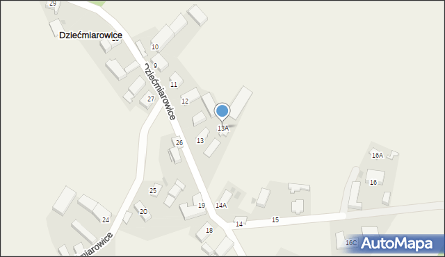 Dziećmiarowice, Dziećmiarowice, 13A, mapa Dziećmiarowice