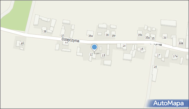 Dzięczyna, Dzięczyna, 13a, mapa Dzięczyna