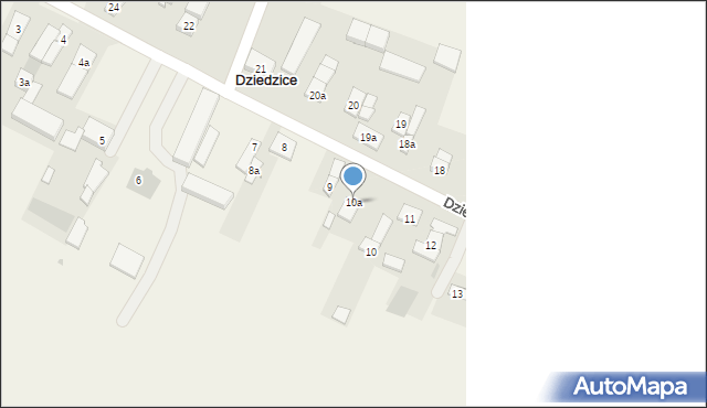 Dziedzice, Dziedzice, 10a, mapa Dziedzice