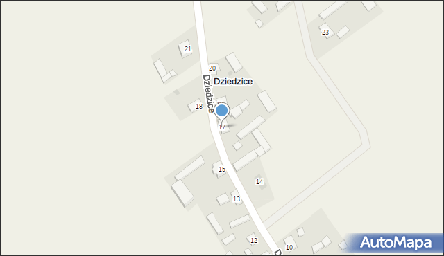 Dziedzice, Dziedzice, 17, mapa Dziedzice