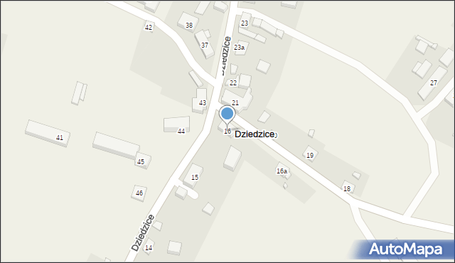 Dziedzice, Dziedzice, 16, mapa Dziedzice