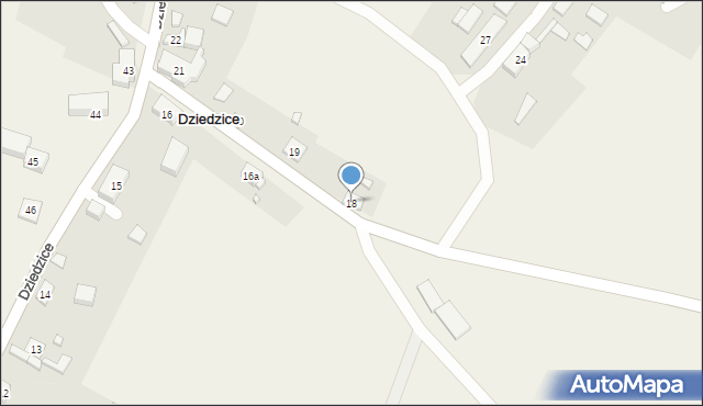 Dziedzice, Dziedzice, 18, mapa Dziedzice