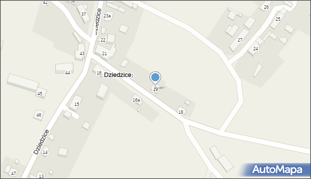 Dziedzice, Dziedzice, 19, mapa Dziedzice