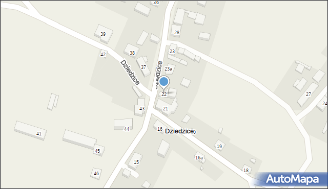 Dziedzice, Dziedzice, 22, mapa Dziedzice