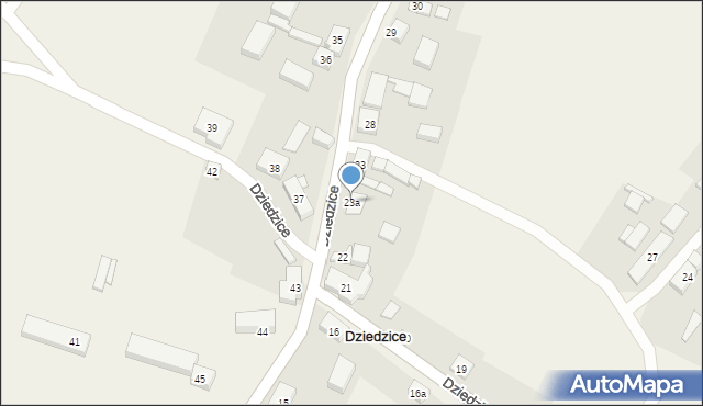 Dziedzice, Dziedzice, 23a, mapa Dziedzice