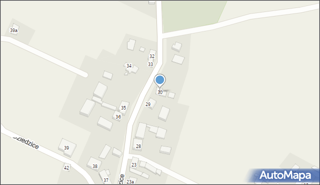 Dziedzice, Dziedzice, 30, mapa Dziedzice