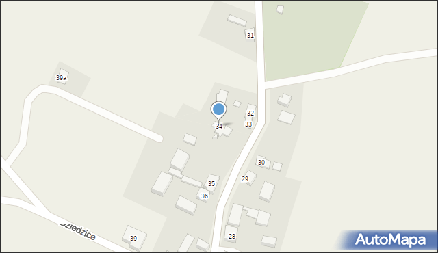 Dziedzice, Dziedzice, 34, mapa Dziedzice