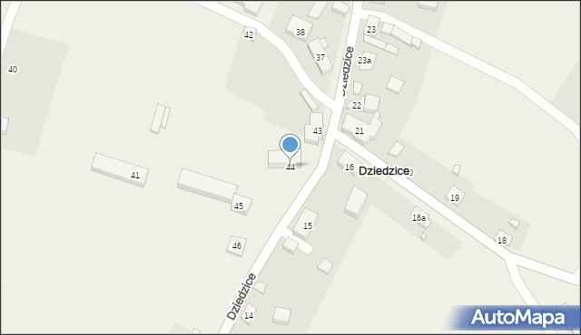 Dziedzice, Dziedzice, 44, mapa Dziedzice