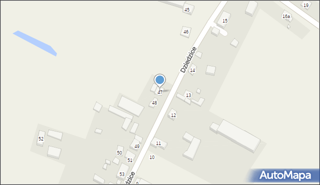 Dziedzice, Dziedzice, 47, mapa Dziedzice